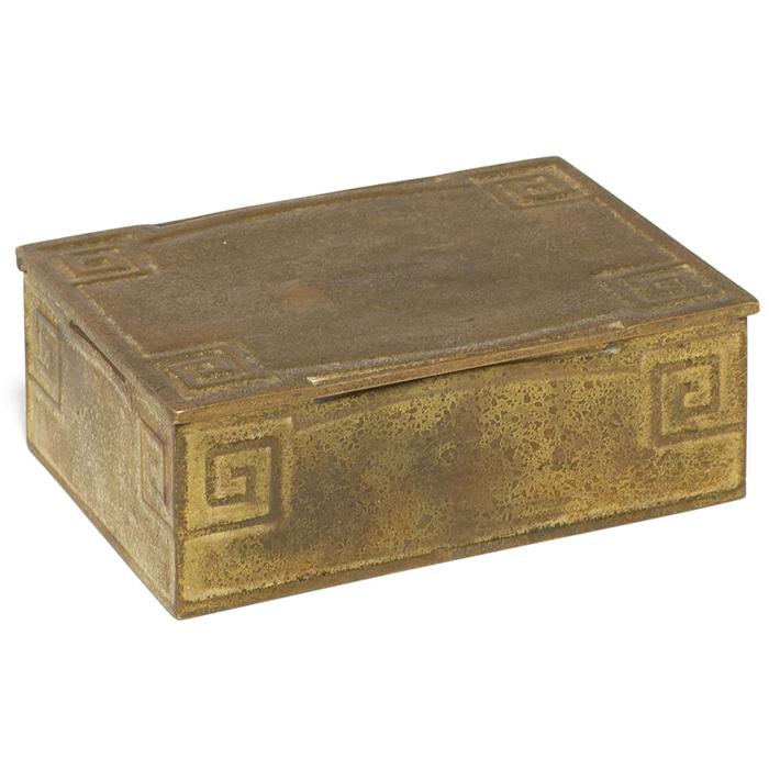 Appraisal: Tiffany Studios box bronze with an original gold dore patina