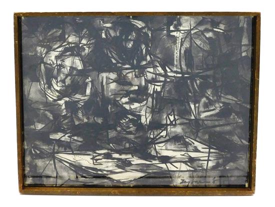 Appraisal: Wilfred Zogbaum American - Charon charcoal on paper depicting chaotic