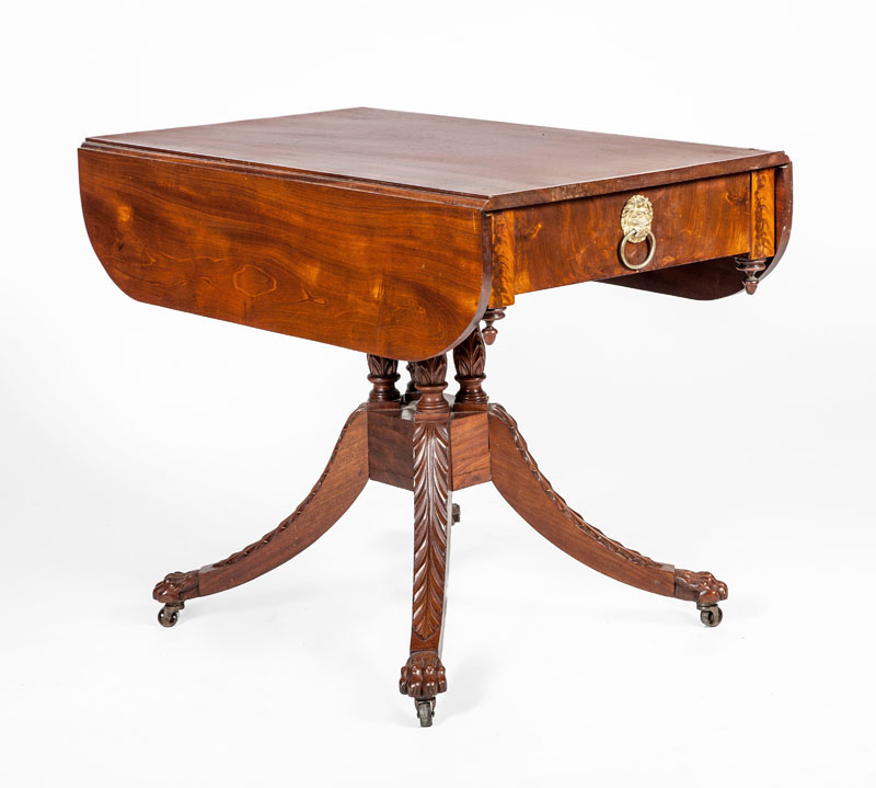 Appraisal: FEDERAL MAHOGANY SOFA TABLE IN THE STYLE OF DUNCAN PHYFE