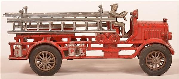 Appraisal: Hubley Cast Iron Ladder Truck with Driver Hubley Cast Iron