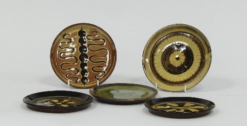 Appraisal: Sidney Tustin Winchcombe Pottery Five slipware dishes various designs cm