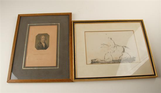 Appraisal: Two Prints George Washington marked Schumann H W Horse and