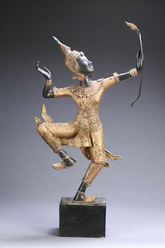 Appraisal: STATUE OF AN ARCHER Asian late th-early th century bronze