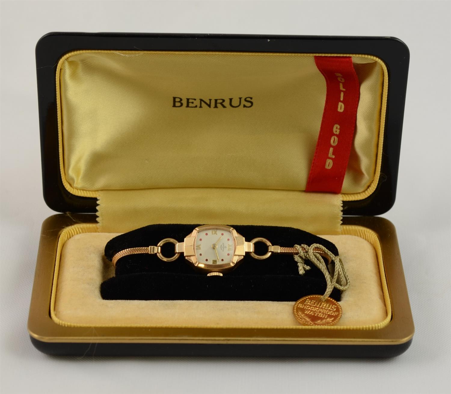 Appraisal: Benrus K Yellow Gold Ladies Wristwatch unused stock dwt with