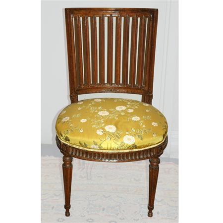 Appraisal: Continental Neoclassical Walnut Side Chair Estimate -