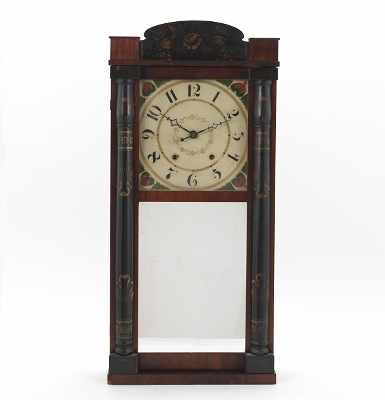 Appraisal: An Eli Terry Shelf Clock ca 's With mahogany veneers