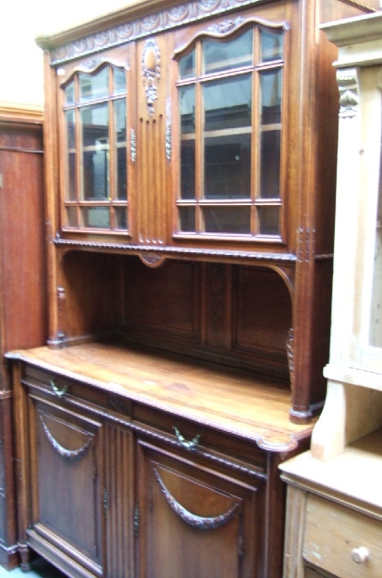 Appraisal: A French th century style walnut dresser the top with