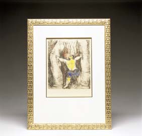 Appraisal: CHAGALL ETCHING WITH WATERCOLOR Original etching with watercolor entitled Samson