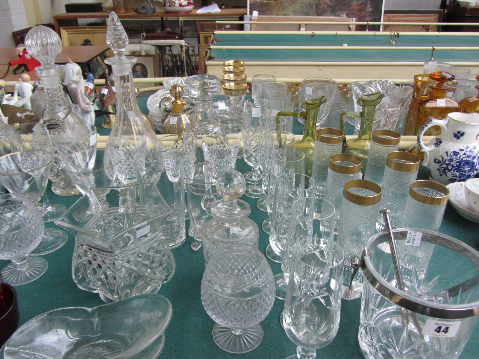 Appraisal: A quantity of glassware including two Baccarat glass decanters and