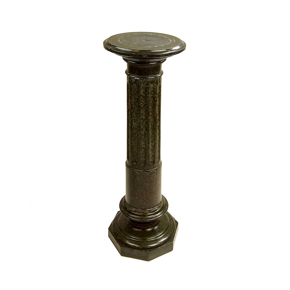 Appraisal: Carved Granite Pedestal th Century Carved Granite Pedestal Unsigned Measures