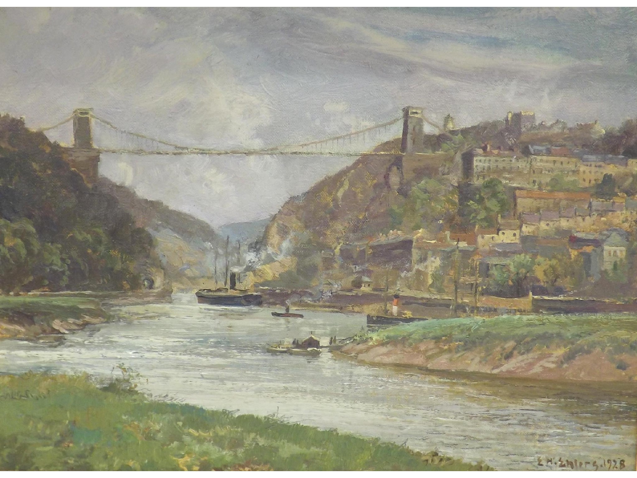 Appraisal: Ernest Herman Ehlers - - Clifton Suspension bridge above the