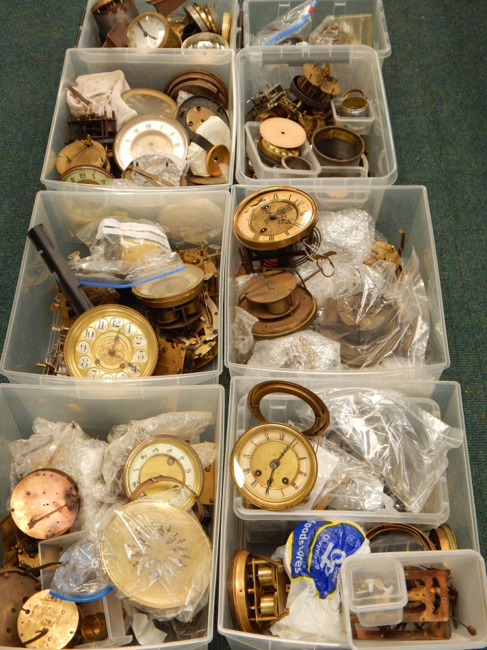 Appraisal: A quantity of clock movements and dials to include some