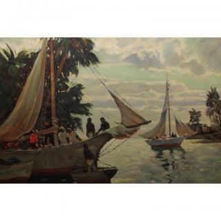 Appraisal: th C After Thieme Harbor Scene th C After Thieme