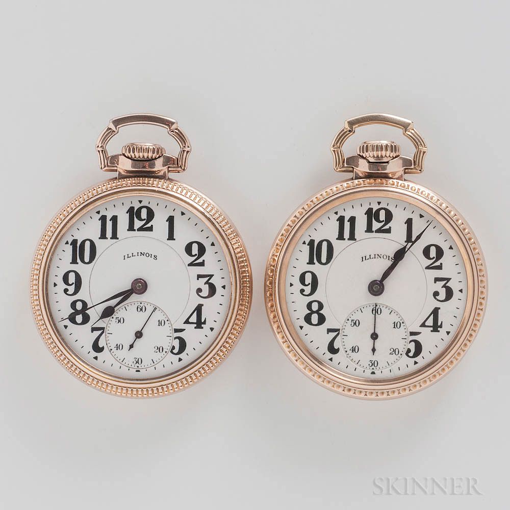 Appraisal: Two Illinois Watch Co Sixty-hour Bunn Special Watches Two Illinois