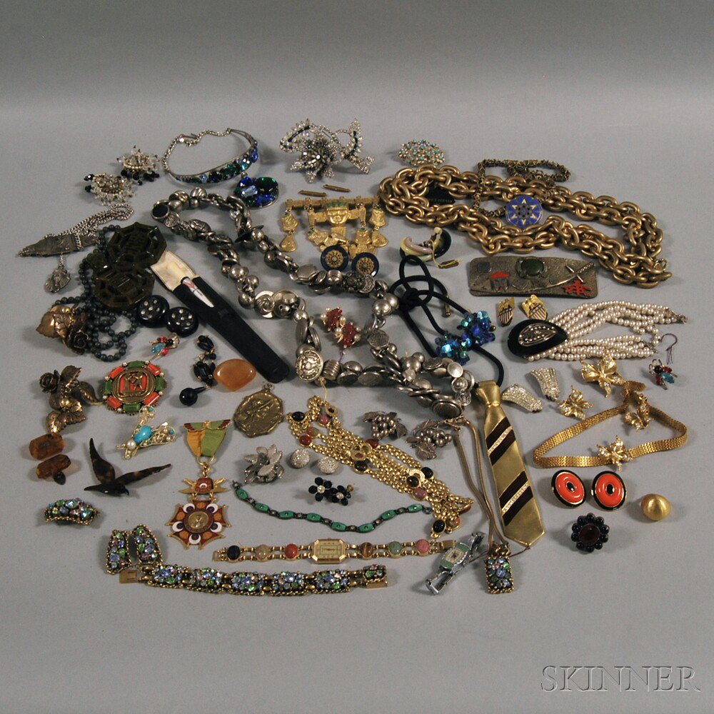 Appraisal: Large Group of Costume Jewelry including an oversized Egyptian Revival-style