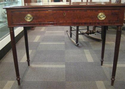 Appraisal: Federal Mahogany side table circa Rectangular top above single wide