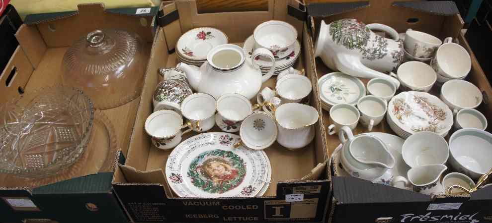 Appraisal: Three Trays of comprising of Various Tea and Dinner Wares