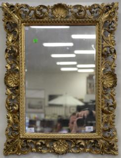 Appraisal: Victorian gilt reticulated framed mirror x Victorian gilt reticulated framed