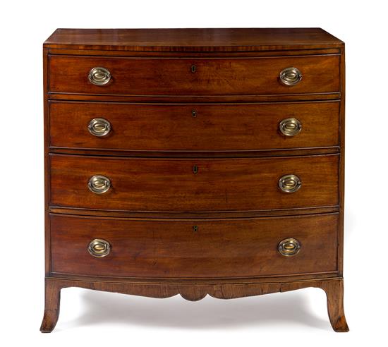 Appraisal: Sale Lot A George III Mahogany Bowfront Chest of Drawers