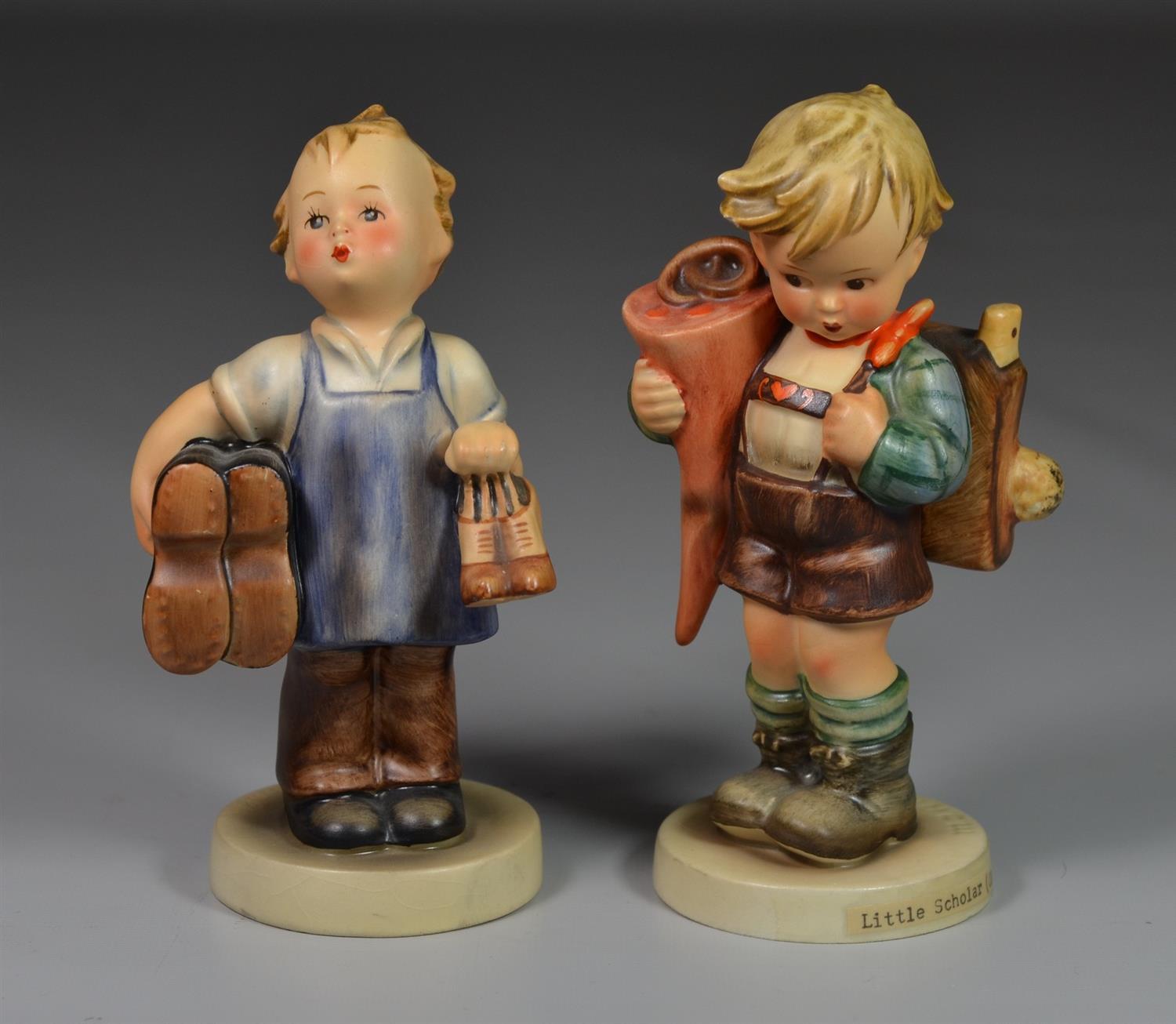 Appraisal: Goebel Hummel Figurines Boots crazing Western Germany Little Scholar West