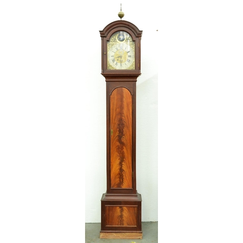 Appraisal: A mahogany longcase timepiece the breakarched brass dial inscribed on