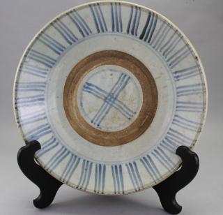 Appraisal: Antique Chinese Blue White Ming Style Dish Antique Chinese Blue