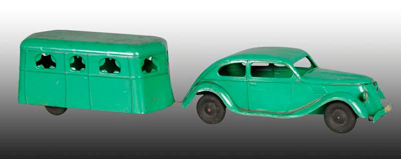 Appraisal: Pressed Steel Kingsbury Coupe and Camper Trailer T Description ''