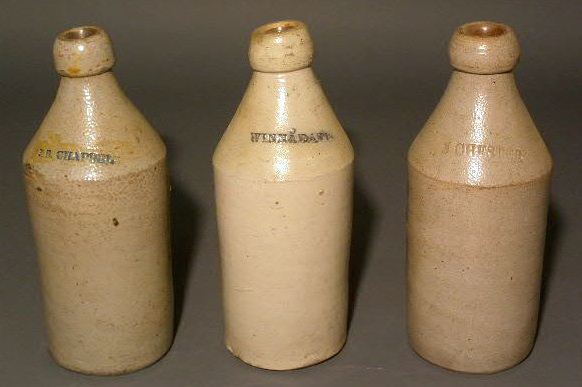 Appraisal: Three stoneware bottles- J B Chappell Winn Davis J Chester