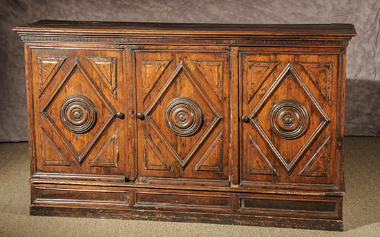 Appraisal: Italian Baroque Walnut Credenza Composed of th- th Century Elements