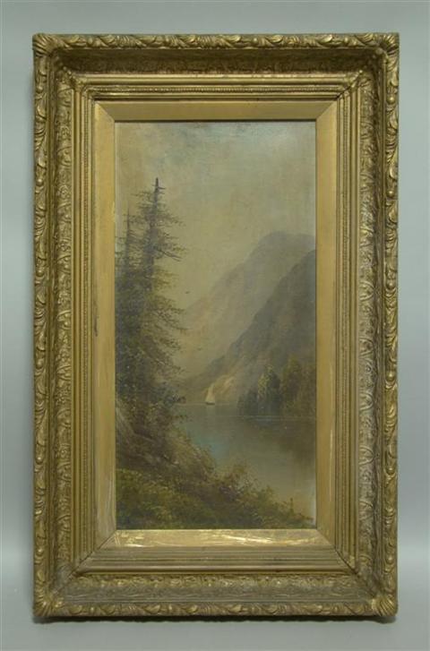 Appraisal: ATTRIBUTED TO CHARLES DAY HUNT AMERICAN - MOUNTAIN LANDSCAPE Oil