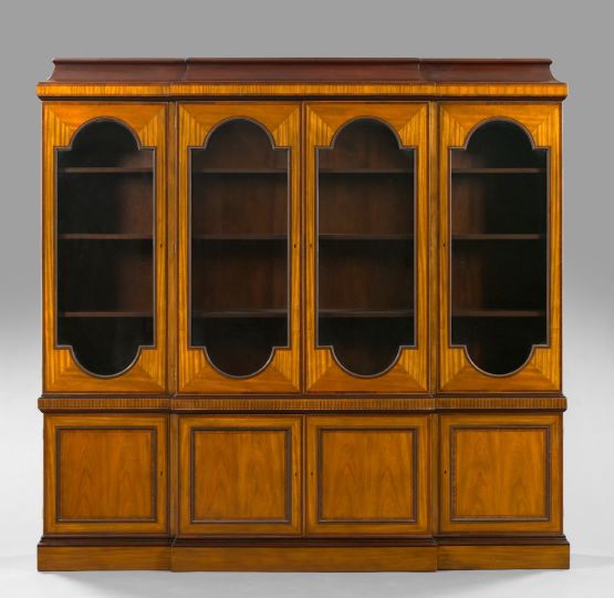 Appraisal: A Fine Baker Furniture Company Line-Strung Banded Blonde Mahogany and