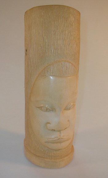 Appraisal: An early thC ivory tusk vase carved in relief with