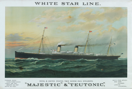 Appraisal: WHITE STAR LINE Majestic and Teutonic White Star Line Royal