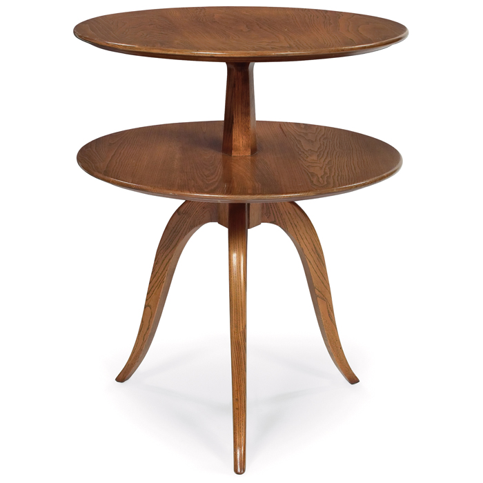 Appraisal: Paul Frankl two-tier table by Brown-Saltman ash three flared legs