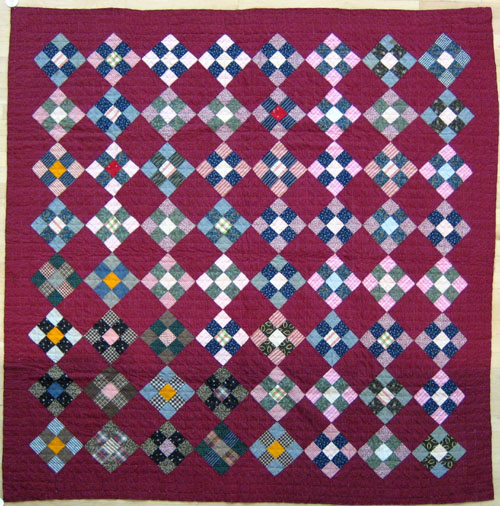 Appraisal: Pieced diamond pattern quilt ca x