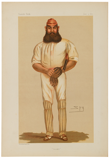 Appraisal: CARICATURE--VANITY FAIR CRICKET Group of caricature plates of cricket players