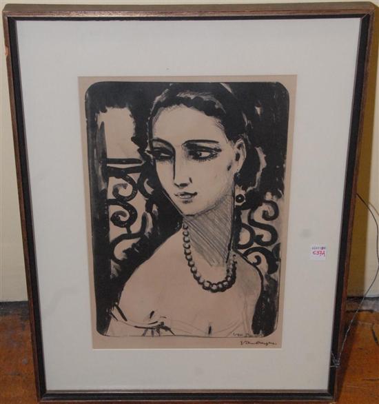 Appraisal: KEES VAN DONGEN - Lithograph Portrait of a Woman in