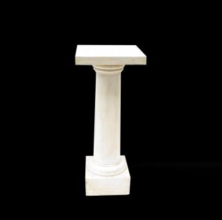 Appraisal: White Marble Pedestal White marble pedestal x x H Top