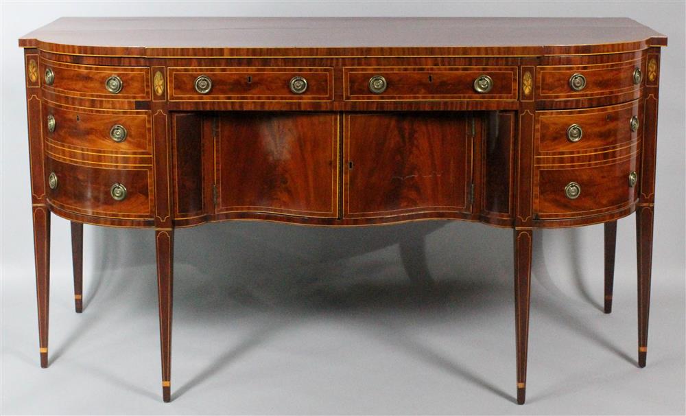 Appraisal: AMERICAN FEDERAL INLAID MAHOGANY SIDEBOARD PROBABLY BALTIMORE having a rectangular