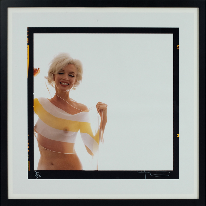 Appraisal: Bert Stern American b ''Marilyn Monroe Nude with Scarf from