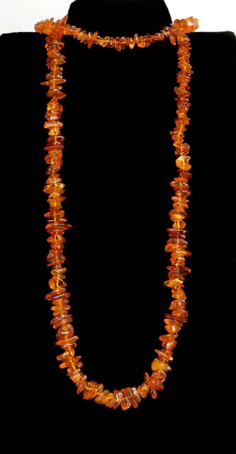 Appraisal: AMBER BEAD NECKLACE with Baroque beads Length ConditionUndamaged