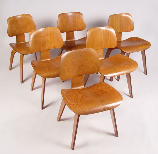 Appraisal: SET OF CHARLES AND RAY EAMES DCW CHAIRS BY HERMAN