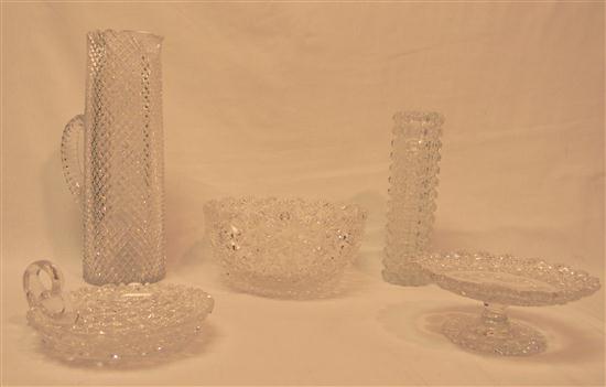 Appraisal: Four pieces of cut glass including a '' pitcher ''