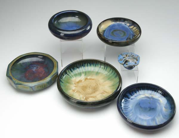 Appraisal: FULPER Six pieces five low bowls in various glazes and