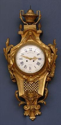 Appraisal: Louis XVI-Style Gilt-Bronze Cartel Clock x x in