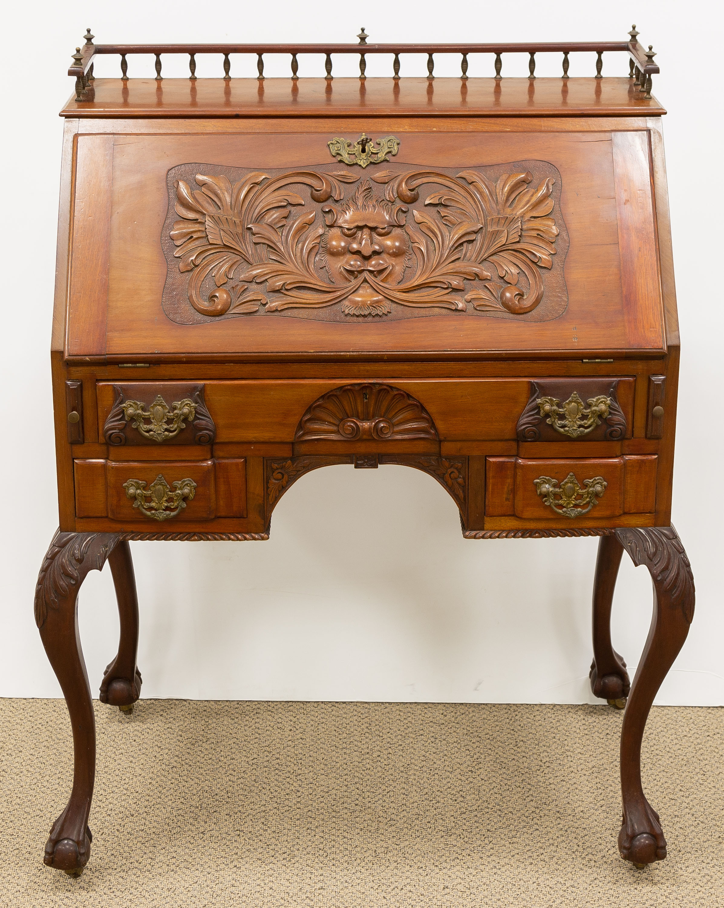 Appraisal: VICTORIAN MAHOGANY DROP FRONT DESK circa