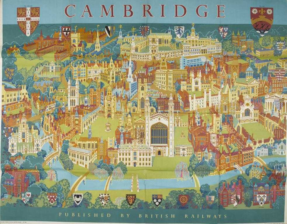 Appraisal: RAILWAY POSTER CAMBRIDGE BY KERRY LEE Quad Royal by John