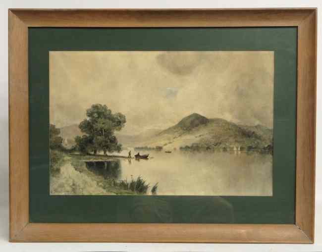 Appraisal: Watercolor landscape signed and dated ''S Thompson '' Sight ''