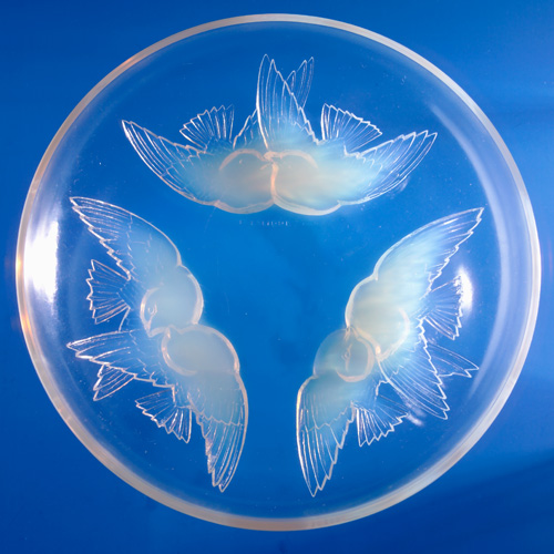 Appraisal: R LALIQUE Shallow bowl Nonnettes opalescent ca Molded R LALIQUE