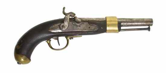 Appraisal: A Percussion Cap Pistol the steel barrel with brass banding